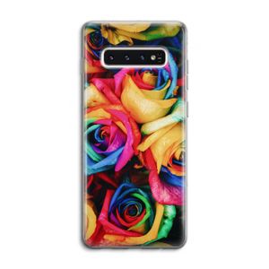Neon bloemen: Samsung Galaxy S10 4G Transparant Hoesje