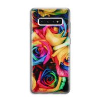 Neon bloemen: Samsung Galaxy S10 4G Transparant Hoesje