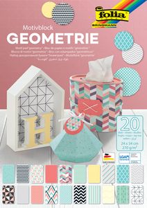 Folia motiefpapier Geometrie ft 24 x 34 cm, blok met 20 vel