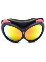 Moncler Eyewear lunettes de ski miroitées à bande logo - Bleu