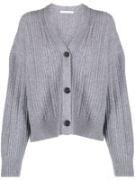 Helmut Lang cardigan en maille épaisse à col v - Gris