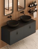 Muebles Costa badmeubel ribbelfront 120cm antraciet mat met zwart toppaneel zonder waskom