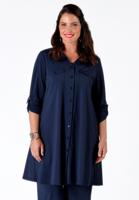 Yoek Lange blouse COCO | Blauw | Maat Plus Yoek Lange blouse COCO | Blauw | Maat Plus