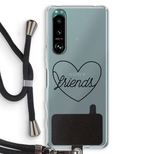 Friends heart black: Sony Xperia 5 III Transparant Hoesje met koord