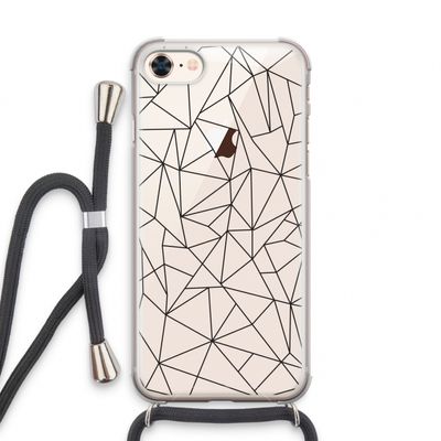 Geometrische lijnen zwart: iPhone 7 Transparant Hoesje met koord