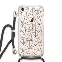 Geometrische lijnen zwart: iPhone 7 Transparant Hoesje met koord