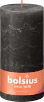 Bolsius stompkaars rustiek shine 10x20cm stormy grey
