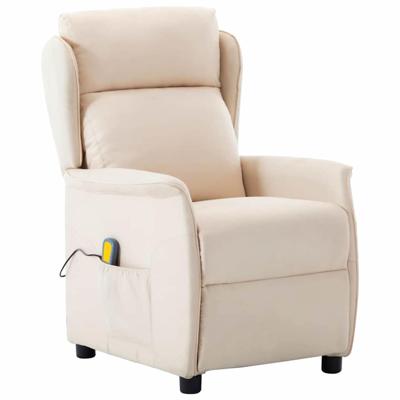 Massagestoel met kussen Crème 67.5 x 93.5 x 101.5 cm Stof