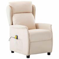 Massagestoel met kussen Crème 67.5 x 93.5 x 101.5 cm Stof