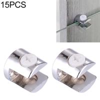 15 stuks zink legering Bright vaste beugel aansluiting 12mm cilindrische glazen Bevestigingsklem