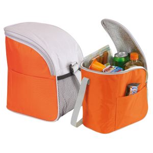 Kleine koeltas/Lunch tas model Glaciaal - 2x - 23 x 16 x 26 cm - 1 vaks - oranje/grijs - 9 Liter