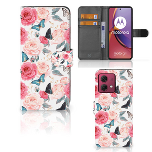 Motorola Moto G84 Hoesje Butterfly Roses