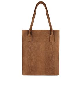 DSTRCT DSTRCT - Cognac shopper snakeprint Bruin Leer Shoppers