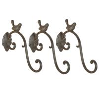 Esschert Design Muurhaak - 3x stuks - plantenhaak voor plantenpotten - gietijzer - 27 x 24 cm
