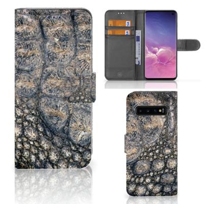 Samsung Galaxy S10 | Telefoonhoesje | Met pasjeshouder | Krokodillenprint