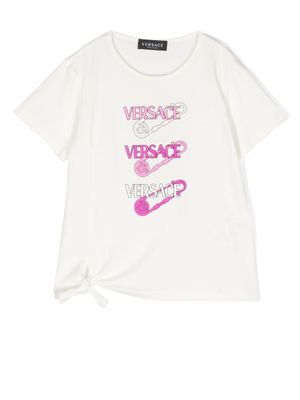 Versace Kids t-shirt à logo imprimé - Blanc