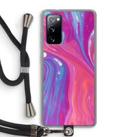 Paarse stroom: Samsung Galaxy S20 FE / S20 FE 5G Transparant Hoesje met koord