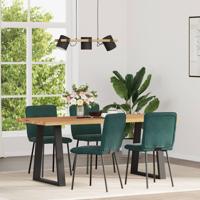 Eetkamerstoelen 4 st fluweel donkergroen