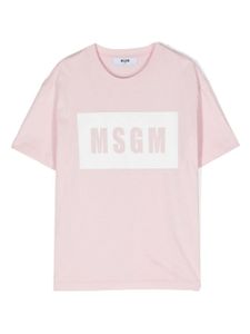 MSGM Kids t-shirt en coton à logo - Rose