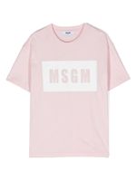 MSGM Kids t-shirt en coton à logo - Rose