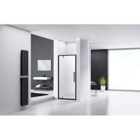 Van Rijn Products ST04 Nisdeur - 90x200cm - helder glas - dikte 6mm - zwart ST0410090KP