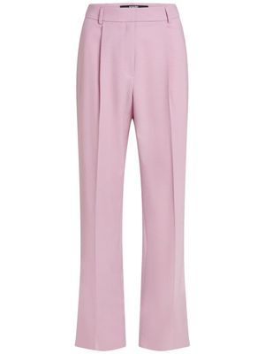Karl Lagerfeld pantalon en laine mélangée à coupe droite - Rose