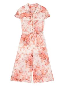 ZIMMERMANN Kids combishort à fleurs - Rose