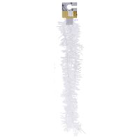 Witte kerstversiering folieslinger met sterretjes 180 cm