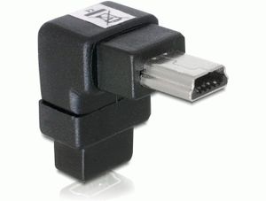 Delock 65097 Adapter USB-B mini 5-pins male naar female 90° schuin