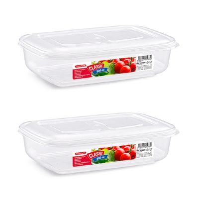 6x diepvries vershoudbakje met stevige deksel 800 ml 20.5 x 14 x 5 cm