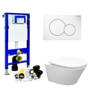 Geberit UP320 Toiletset set37 Wiesbaden Vesta Rimless Mat wit met Sigma drukplaat