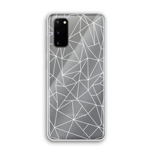 Geometrische lijnen wit: Samsung Galaxy S20 Transparant Hoesje