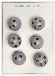 Go Handmade Kogelrammelaars 28mm Grey (6 stuks)