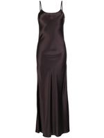 VOZ robe-nuisette Liquid Slip en soie - Marron - thumbnail