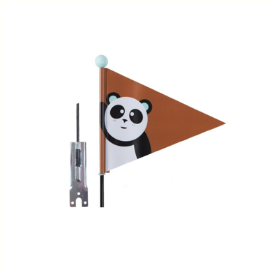 PexKids Beveiligingsvlag panda braun met een panda -print