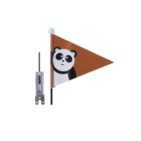 PexKids Beveiligingsvlag panda braun met een panda -print