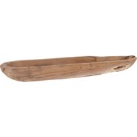 Fruitschaal - teak hout - ovaal - 70 x 12 cm