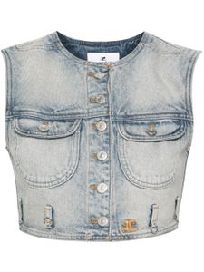 Courrèges gilet crop Multiflex en jean - Bleu