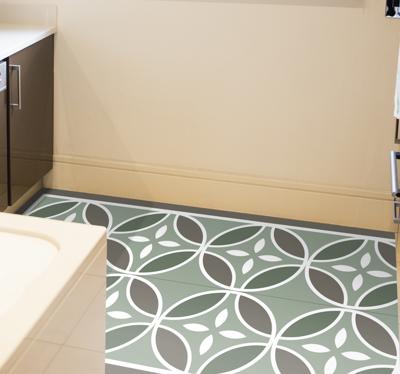 Groene beija hydraulische tegels vinyl vloerkleed keuken Groene beija hydraulische tegels vinyl vloerkleed keuken