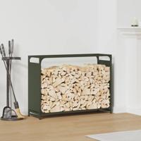 Brandhoutrek 90x28x65 cm koudgewalst staal olijfgroen