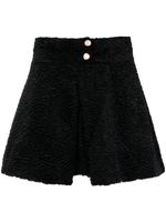 Casablanca box-pleat detail jacquard velvet miniskirt - Noir - thumbnail