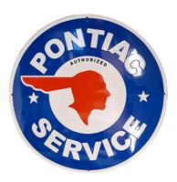 Pontiac Service Emaille Bord - Ø50cm Pontiac Service Emaille Bord - Ø50cm