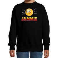 Funny emoticon sweater jammie zwart voor kids - thumbnail