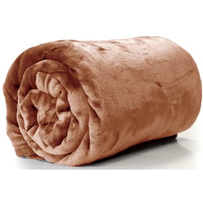 Unique Living Plaid - fleece deken - cognac - polyester - 130 x 180 cm