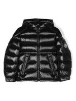 Moncler Enfant manteau matelassé à logo appliqué - Noir - thumbnail