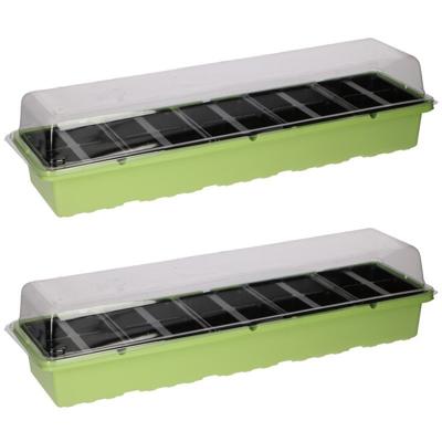 Kinzo Kweekbak - 2x - Zaaibak - met 20 vakjes - transparante deksel - 53 x 14 x 8 cm - Moestuin Kinzo Kweekbak - 2x - Zaaibak - met 20 vakjes - transparante deksel - 53 x 14 x 8 cm - Moestuin