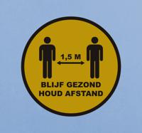 Aanwijzingen stickers afstand houden blijf gezond