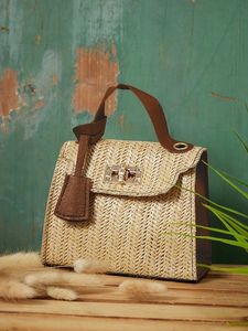 Urban Casual Straw Woven Messenger Bag Women's Handbag Vacation Daily