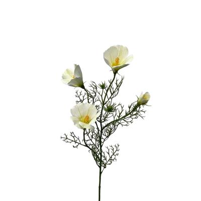 Kunstbloem hibiscus spray 68cm wit