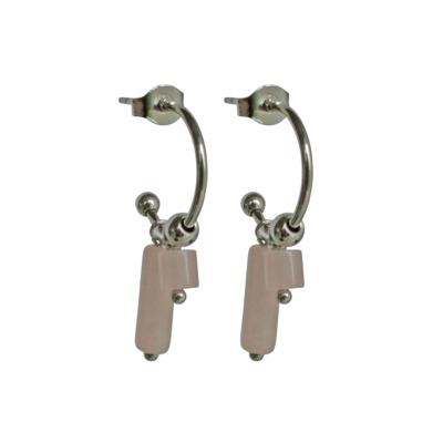 Flow Jewels Open Creolen Anisya Lichtroze Cilinders Zilver